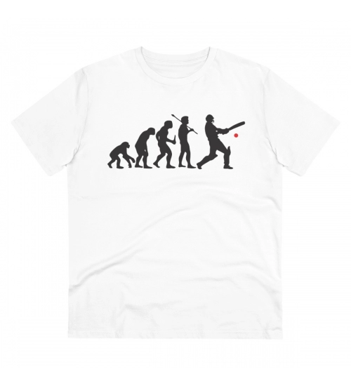 Generic Men's PC Cotton Cricket Design Printed T Shirt (Color: White, Thread Count: 180GSM)