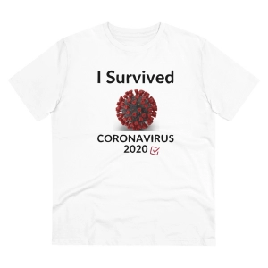Generic Men's PC Cotton I Survived Corornavirus 2020 Printed T Shirt (Color: White, Thread Count: 180GSM)