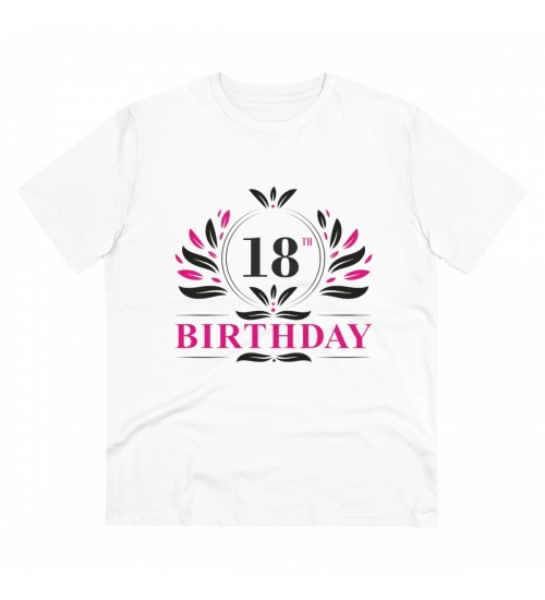 Generic Men's PC Cotton 18th Birthday Printed T Shirt (Color: White, Thread Count: 180GSM)