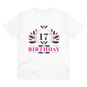 Generic Men's PC Cotton 17th Birthday Printed T Shirt (Color: White, Thread Count: 180GSM)