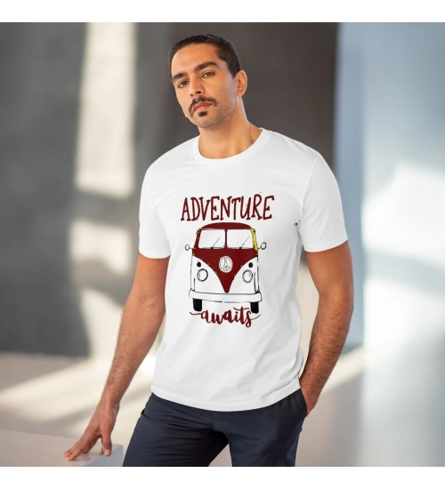 Generic Men's PC Cotton Explore The Unseen Printed T Shirt (Color: White, Thread Count: 180GSM)