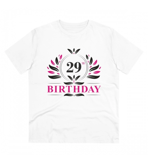 Generic Men's PC Cotton 29th Birthday Printed T Shirt (Color: White, Thread Count: 180GSM)
