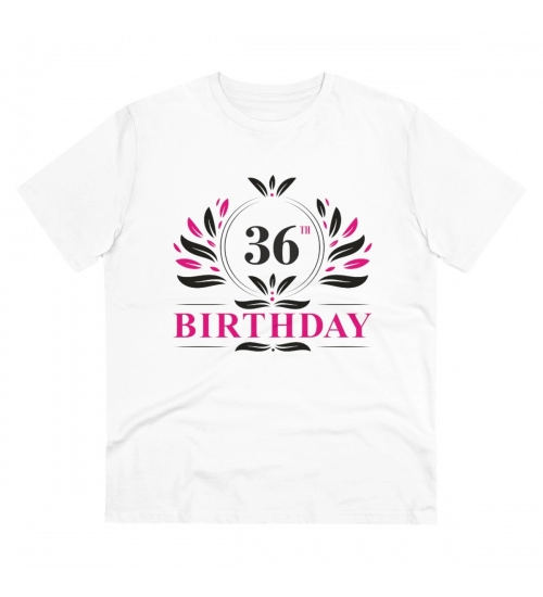 Generic Men's PC Cotton 36th Birthday Printed T Shirt (Color: White, Thread Count: 180GSM)