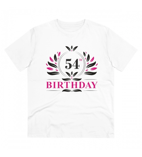 Generic Men's PC Cotton 54th Birthday Printed T Shirt (Color: White, Thread Count: 180GSM)