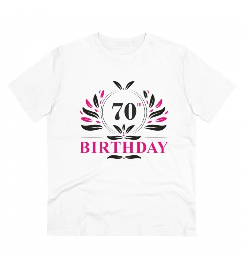 Generic Men's PC Cotton 70th Birthday Printed T Shirt (Color: White, Thread Count: 180GSM)