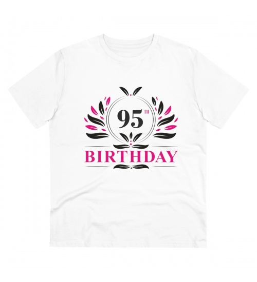 Generic Men's PC Cotton 95th Birthday Printed T Shirt (Color: White, Thread Count: 180GSM)