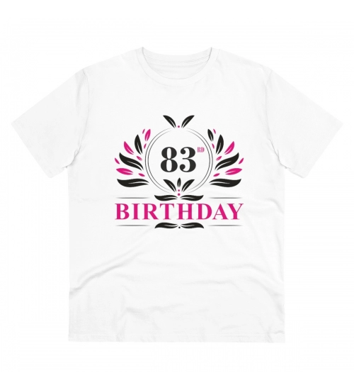 Generic Men's PC Cotton 83rd Birthday Printed T Shirt (Color: White, Thread Count: 180GSM)