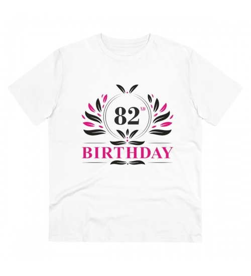Generic Men's PC Cotton 82nd Birthday Printed T Shirt (Color: White, Thread Count: 180GSM)