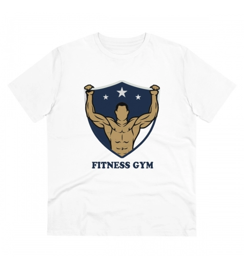 Generic Men's PC Cotton Fittnes Gym Printed T Shirt (Color: White, Thread Count: 180GSM)