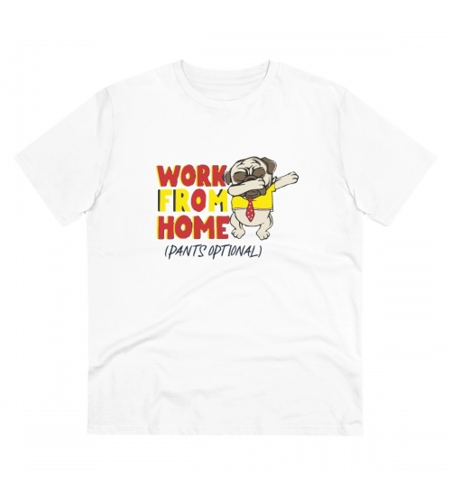 Generic Men's PC Cotton Work From Home Desing Printed T Shirt (Color: White, Thread Count: 180GSM)