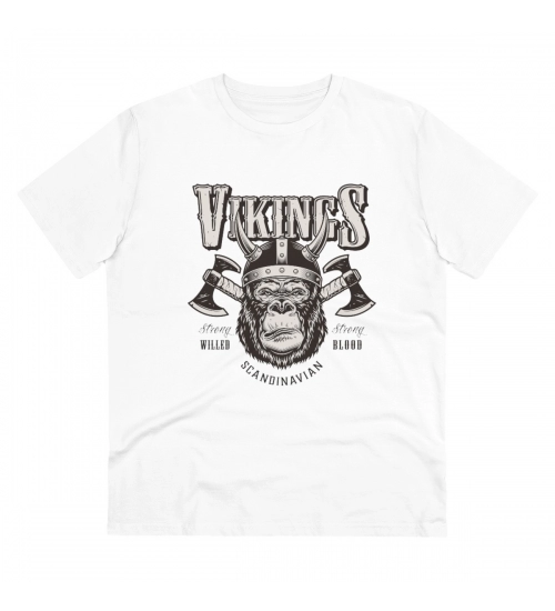 Generic Men's PC Cotton Gorila Desing Printed T Shirt (Color: White, Thread Count: 180GSM)