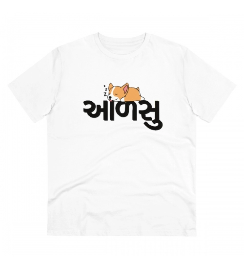 Generic Men's PC Cotton Aadsu Printed T Shirt (Color: White, Thread Count: 180GSM)