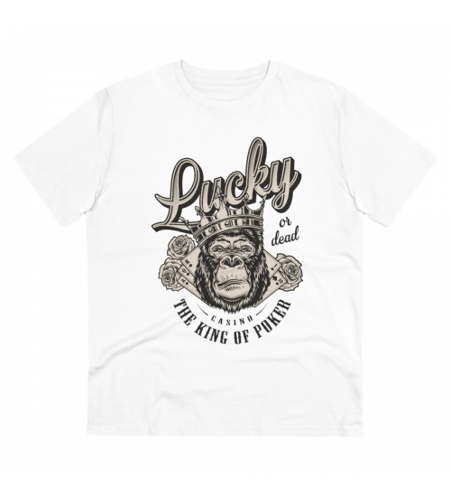 Generic Men's PC Cotton Gorila Desing Printed T Shirt (Color: White, Thread Count: 180GSM)