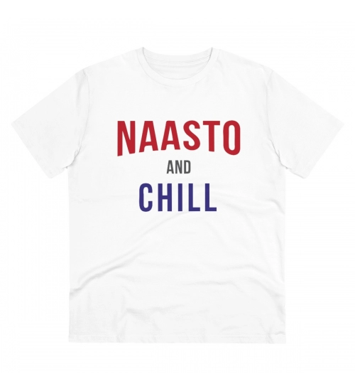 Generic Men's PC Cotton Nasto And Chill Printed T Shirt (Color: White, Thread Count: 180GSM)