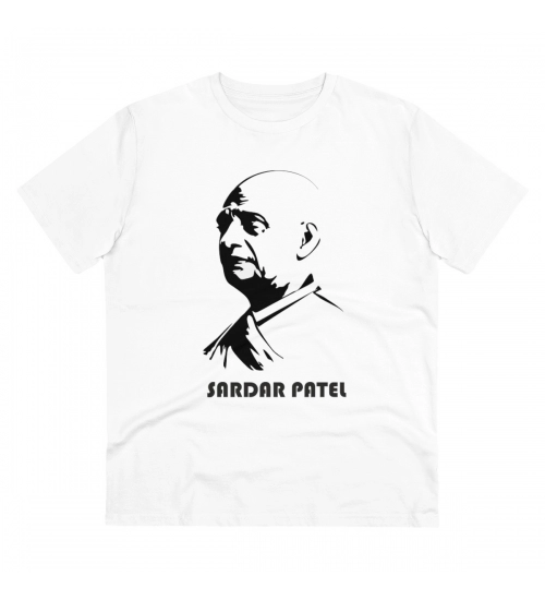 Generic Men's PC Cotton Sardar Patel Printed T Shirt (Color: White, Thread Count: 180GSM)