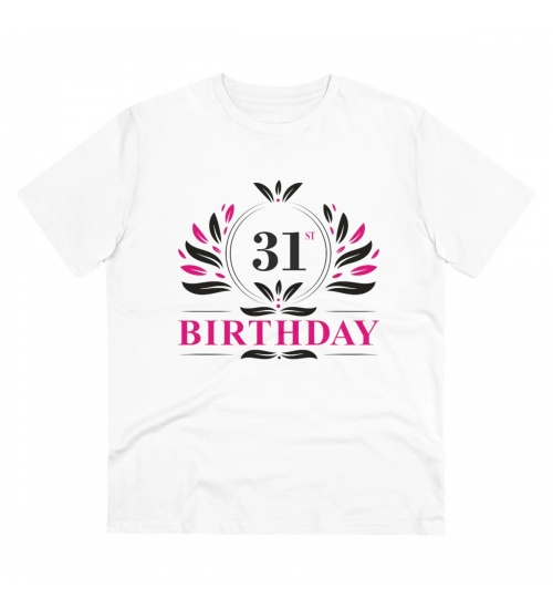 Generic Men's PC Cotton 31st Birthday Printed T Shirt (Color: White, Thread Count: 180GSM)