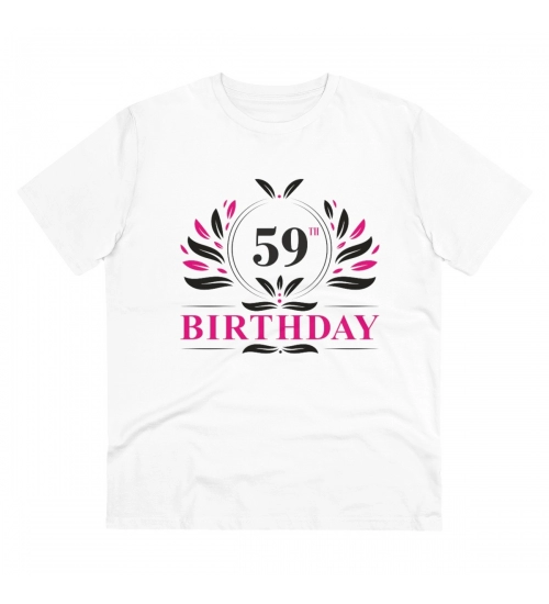 Generic Men's PC Cotton 59th Birthday Printed T Shirt (Color: White, Thread Count: 180GSM)