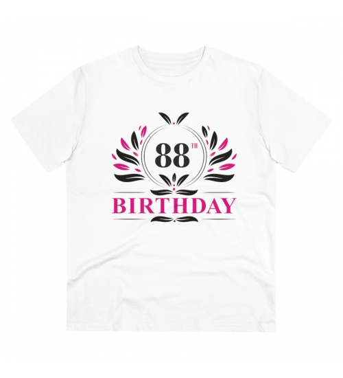 Generic Men's PC Cotton 88th Birthday Printed T Shirt (Color: White, Thread Count: 180GSM)