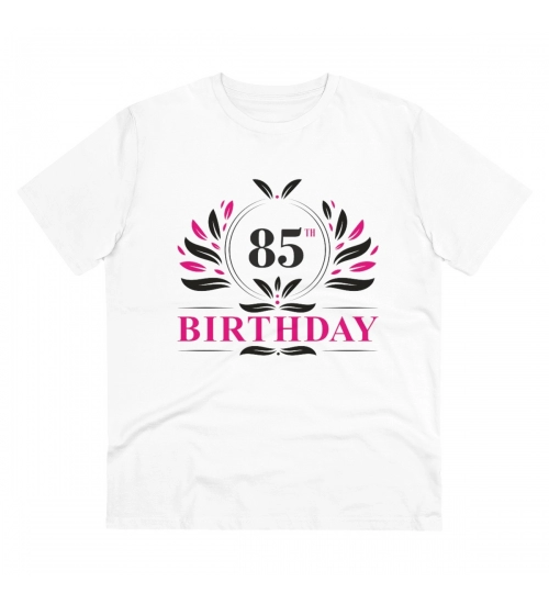 Generic Men's PC Cotton 85th Birthday Printed T Shirt (Color: White, Thread Count: 180GSM)