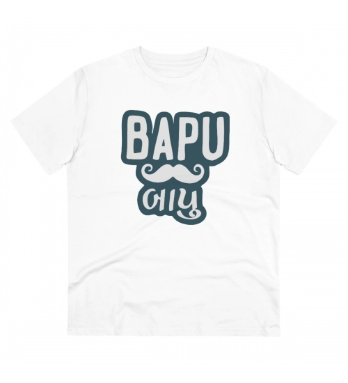 Generic Men's PC Cotton Baapu Printed T Shirt (Color: White, Thread Count: 180GSM)