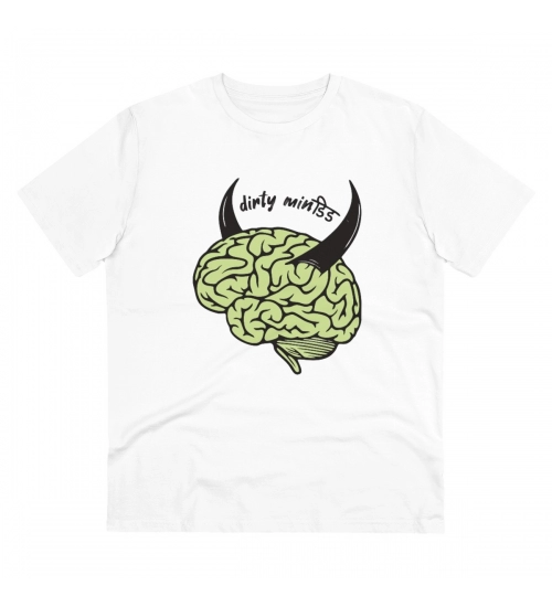 Generic Men's PC Cotton Dirty Minddid Printed T Shirt (Color: White, Thread Count: 180GSM)