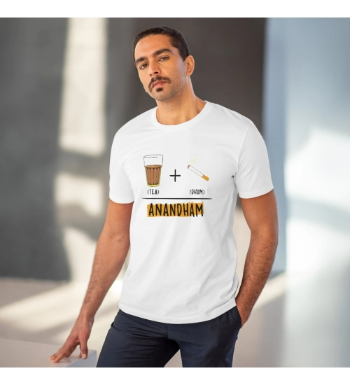 Generic Men's PC Cotton Telugu Desing Printed T Shirt (Color: White, Thread Count: 180GSM)