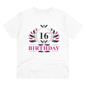 Generic Men's PC Cotton 16th Birthday Printed T Shirt (Color: White, Thread Count: 180GSM)