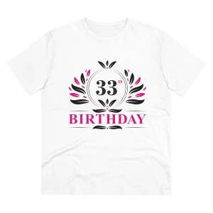 Generic Men's PC Cotton 33rd Birthday Printed T Shirt (Color: White, Thread Count: 180GSM)