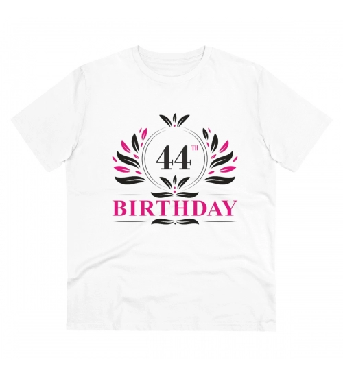 Generic Men's PC Cotton 44th Birthday Printed T Shirt (Color: White, Thread Count: 180GSM)