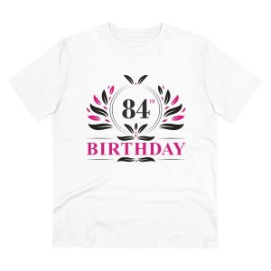 Generic Men's PC Cotton 84th Birthday Printed T Shirt (Color: White, Thread Count: 180GSM)