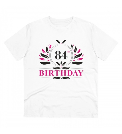 Generic Men's PC Cotton 84th Birthday Printed T Shirt (Color: White, Thread Count: 180GSM)