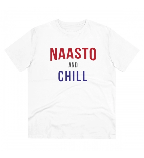 Generic Men's PC Cotton Nasto And Chill Printed T Shirt (Color: White, Thread Count: 180GSM)