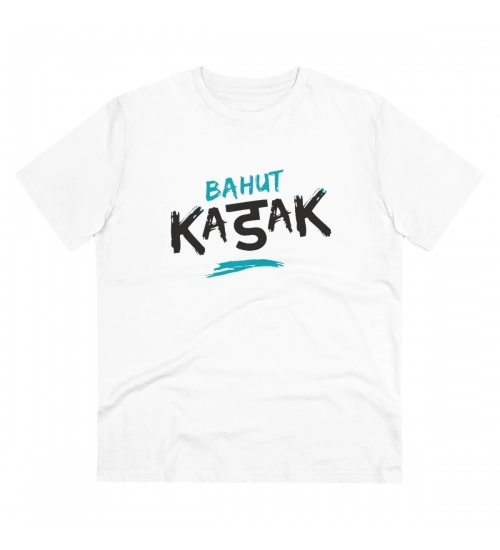 Generic Men's PC Cotton Bahot Kadak Printed T Shirt (Color: White, Thread Count: 180GSM)