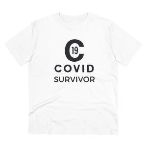 Generic Men's PC Cotton Covid 19 Survivor Printed T Shirt (Color: White, Thread Count: 180GSM)