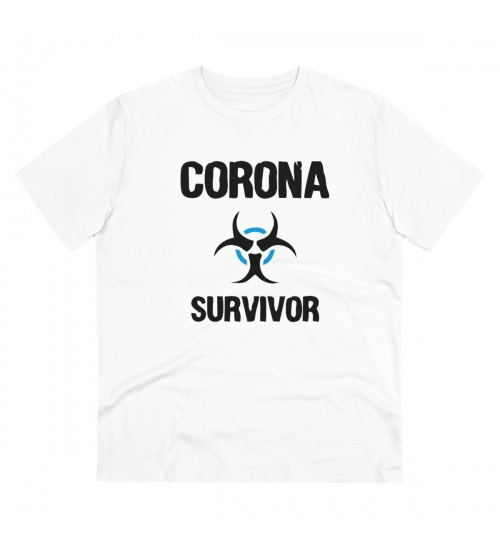 Generic Men's PC Cotton Corona Survivor Printed T Shirt (Color: White, Thread Count: 180GSM)
