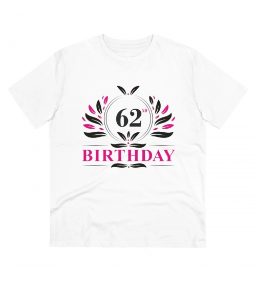 Generic Men's PC Cotton 62nd Birthday Printed T Shirt (Color: White, Thread Count: 180GSM)