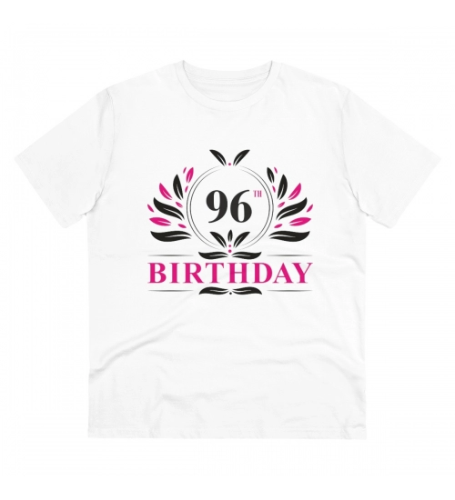 Generic Men's PC Cotton 96th Birthday Printed T Shirt (Color: White, Thread Count: 180GSM)