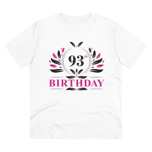 Generic Men's PC Cotton 93rd Birthday Printed T Shirt (Color: White, Thread Count: 180GSM)