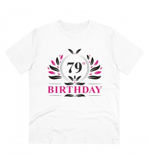 Generic Men's PC Cotton 79th Birthday Printed T Shirt (Color: White, Thread Count: 180GSM)
