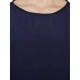 Generic Women's Casual Slit Sleeve Solid Blue Top (Color:Blue, Material:Poly Crepe)