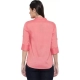 Generic Women's Casual Three Fourth Sleeve Solid Pink Top (Color:Pink, Material:Cotton Linen Blend) Generic Women's Casual Three Fourth Sleeve Solid Pink Top (Color:Pink, Material:Cotton Linen Blend)