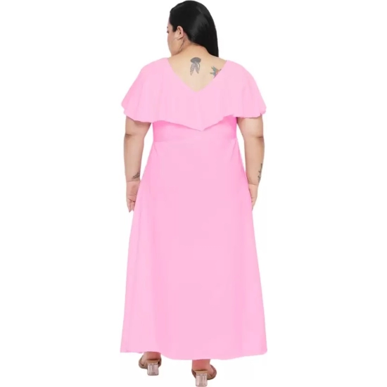 Generic Women's Fit And Flare Pink Dress (Color:Pink, Material:Polyester)