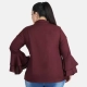 Generic Women's Casual Juliet Sleeve Solid Maroon Top (Color:Maroon, Material:Crepe) Generic Women's Casual Juliet Sleeve Solid Maroon Top (Color:Maroon, Material:Crepe)