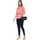 Generic Women's Casual Three Fourth Sleeve Solid Pink Top (Color:Pink, Material:Cotton Linen Blend) Generic Women's Casual Three Fourth Sleeve Solid Pink Top (Color:Pink, Material:Cotton Linen Blend)