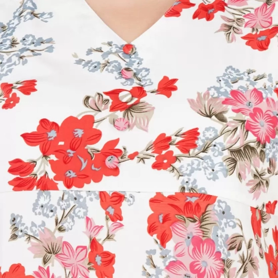 Generic Women's A-Line White Dress (Color:White, Material:Polyester)