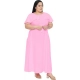 Generic Women's Fit And Flare Pink Dress (Color:Pink, Material:Polyester)