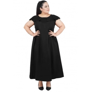 Generic Women's Fit And Flare Black Dress (Color:Black, Material:Polyester) Generic Women's Fit And Flare Black Dress (Color:Black, Material:Polyester)