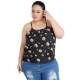 Generic Women's Casual Shoulder Strap Printed, Floral Print Black Top (Color:Black, Material:Poly Crepe) Generic Women's Casual Shoulder Strap Printed, Floral Print Black Top (Color:Black, Material:Poly Crepe)