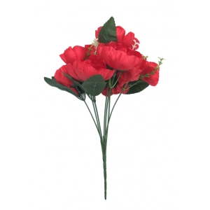 Generic Artificial Flowers Bunch Bouquet Of 7 Poppy Flowers For Home Decoration (Red, Material:Silk, Polyester)