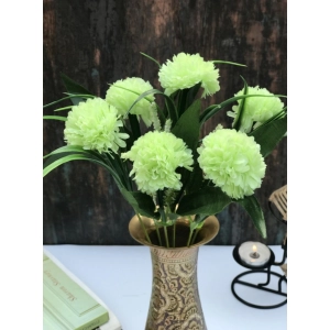 Generic Artificial Flowers Bunch Bouquet Of 6 Chrysanthemum Flowers For Home Decoration (Green, Material:Silk, Polyester)